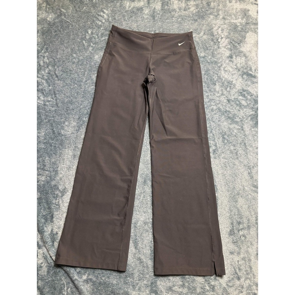 Nike Yoga Pants M Charcoal Gray Wide Leg DriFit Side Slits